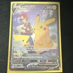 Pokemon Pikachu V Ultra Rare Full Art Holo TG16/TG30 Lost Origin Trainer Gallery - Image 1