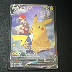 Pokemon Pikachu V Ultra Rare Full Art Holo TG16/TG30 Lost Origin Trainer Gallery - Image 2