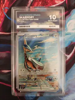Pokemon Graded Slab - Skarmory 209/191 IR Surging Sparks - ACE 10 GEM MINT {424} - Image 1