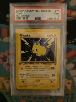 PIKACHU 70/111 NEO GENESIS 1ST EDITION POKEMON PSA 9 - Image 1