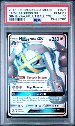 PSA 10 Metagross GX 157a/145 Hidden Fates Alternate Art Promo Pokemon - Image 1