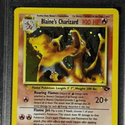 Blaine's Charizard 2/132 Holo Gym Challenge W/ Error 2000 Pokemon Card PSA 7 NM - Image 5