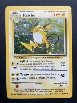 Raichu Holo 14/102 Italian Base Set Pokemon Card Vintage 1999-2000 Wizards - Image 1