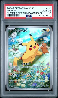 2024 POKEMON JPN SV-P PROMO #218 PIKACHU PSA 10 - Image 1