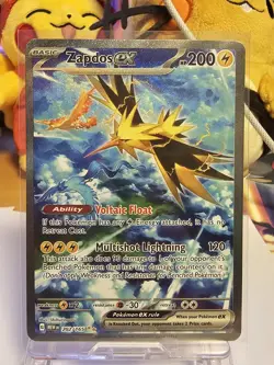 Pokemon Zapdos ex Ultra Rare Full Art Holo Scarlet & Violet 151 Card — NM - Image 2