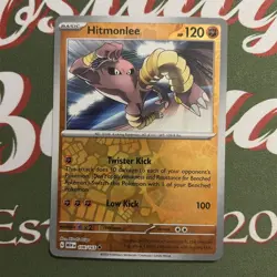 Pokemon Card Hitmonlee Scarlet & Violet 151 Reverse Holo 106/165 NM Pack Fresh - Image 1