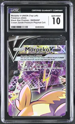 CGC 10 GEM MINT Morpeko V-Union SWSH287 Black Star Promos Full Art Holo Pokemon - Image 1