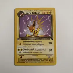 Pokemon Dark Jolteon 1st Edition TCG Team Rocket Card 38/82 NM - Image 1