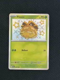 Pokemon TCG Scarlet & Violet Paldean Fates Pineco Shiny Holo 099/091 - Image 1
