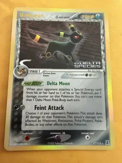 Pokemon Umbreon EX Delta Species 17/113 Holo Rare Reverse Holo 2005 LP - Image 1