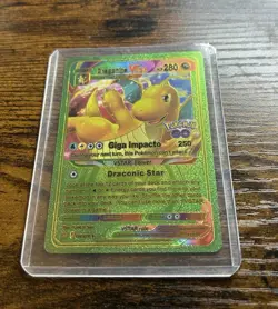 Pokemon Dragonite V-STAR Gold Foil Fan Art Collector Card - 280 HP - With Case - Image 1