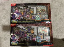 2x Pokemon TCG Paldean Fates Great Tusk ex and Iron Treads ex Premium Collection - Image 1