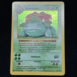 Venusaur 15/102 Holo Rare 1999 Pokemon Base SHADOWLESS Set WOTC Vintage Card LP+ - Image 4