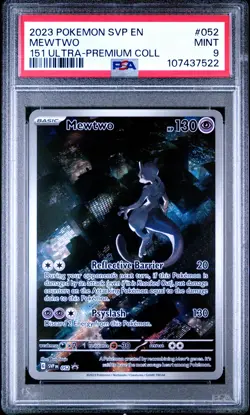2023 POKEMON SVP EN-SV BLACK STAR PROMO 151 ULTRA-PREM COLL #052 MEWTWO PSA 9 - Image 1