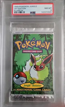 Pokemon PSA 8 1st Edition Jungle Booster Pack - Flareon Art - Image 1
