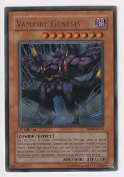 YUGIOH! VAMPIRE GENESIS - ULTRA RARE 1ST EDITION - SD2-EN001 LP+ - Image 1