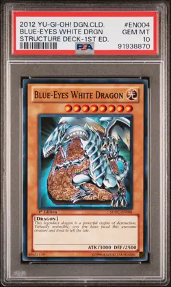 2012 YU-GI-OH! DRAGONS COLLIDE DECK 1ST EDITION BLUE-EYES WHITE DRAGON PSA 10 - Image 1