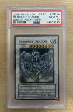 Yu-Gi-Oh Stardust Dragon PSA 10 AND LOB Dark Magicians 2002 port. PSA 10 1. edt. - Image 1