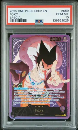 Foxy #059 2025 One Piece EB02 Anime 25th Collection Special Leader • PSA 10 - Image 1