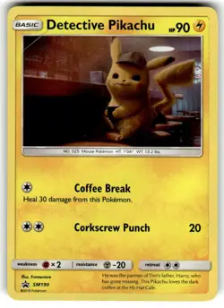 Pokemon TCG Detective Pikachu Movie Promo Holo Foil Card SM190 (M) - Image 1