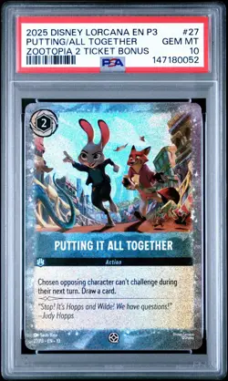 Lorcana Putting It All Together Zootopia Movie Promo Card PSA 10 - Image 1
