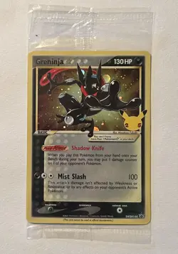 Pokemon TCG Greninja Gold Star SWSH144 Celebrations Black Star Promo Card SEALED - Image 1