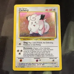 Clefairy Holo Rare Unlimited #5/102 Base Set Pokemon Card Gen 1 Basic - Image 1