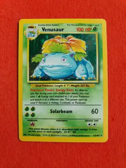 Venusaur 15/102 Pokemon TCG Base Set (1999) HOLO Rare NM - Image 1