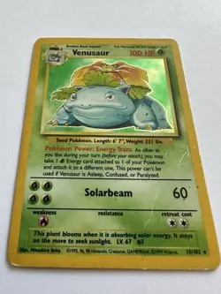 🍃 Pokemon TCG Venusaur Base Set Holo 15/102 Rare Unlimited Good Condition ✨ - Image 5