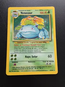 Pokemon TCG Venusaur Base Set 15/102 Holo Rare LP Spanish WOTC - Image 1