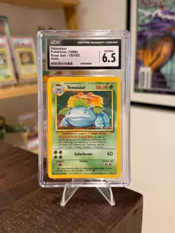 Venusaur Holo Rare 15/102 Pokemon TCG Base Set Unlimited CGC/PSA 6.5 EX/NM+ - Image 1