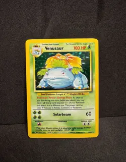 Venusaur 15/102 - Holo Rare WoTC 1999 Base Set Unlimited Pokemon TCG (NM-) - Image 1