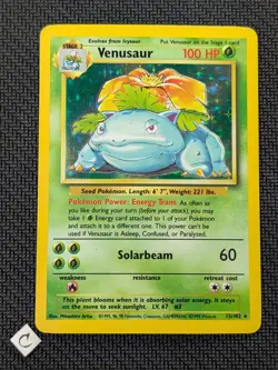 Venusaur 15/102 - Base Set Unlimited Holo Rare WOTC 1999 Pokemon TCG LP- - Image 1