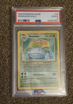 Pokemon TCG Base Set Venusaur 15/102 Holo PSA 4 VG-EX - Image 1