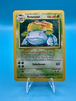 Pokemon TCG 99 Venusaur 15/102 Base Set Holo Unlimited Rare Vintage MP - Image 1