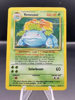 Pokemon TCG Venusaur Base Set 15/102 Holo Unlimited Holo Rare - Image 1