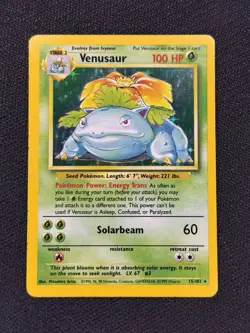 Pokemon TCG Venusaur Holo Rare Card Base Set 15/102 - Image 1