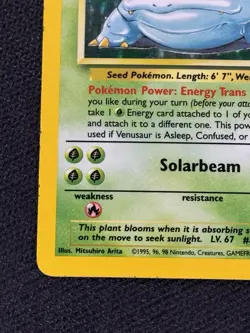 Pokemon TCG Venusaur Holo Rare Card Base Set 15/102 - Image 5