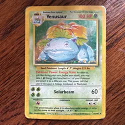 Pokemon TCG Venusaur Holo Card Base Set 15/102 1999 Vintage. - Image 1