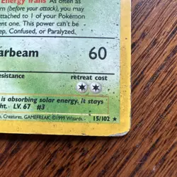 Pokemon TCG Venusaur Holo Card Base Set 15/102 1999 Vintage. - Image 4