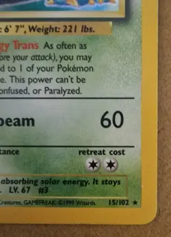 Pokemon TCG - Venusaur - Holo Rare Card Base Set 15/102 - Image 5