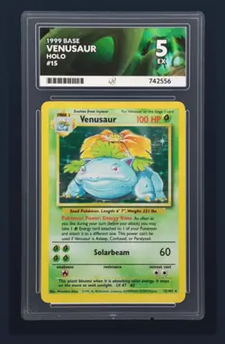 Venusaur 15/102 Holo Base Set 1999 WOTC – ACE 5 Graded – Pokemon TCG - Image 4