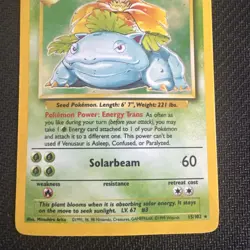 Pokemon TCG Venusaur Holo 15/102 Base Set Rare 1999 Mitsuhiro Arita - Image 3