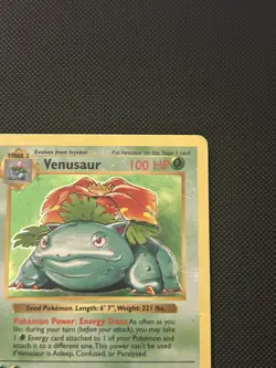 Pokemon TCG Venusaur Base Set Shadowless Holo Unlimited 15/102 Damaged - Image 5