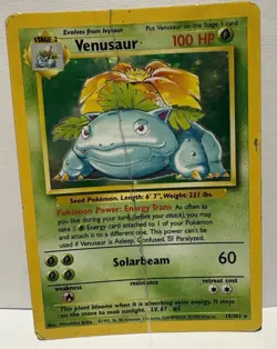 Pokemon TCG Venusaur Base Set Holo 15/102 - Heavily Damaged - Image 1