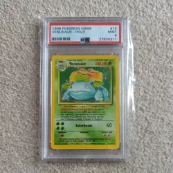 PSA 9 Venusaur 15/102 1999 Base Set MINT Pokemon TCG Holo Rare Card - Image 1
