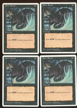 4x Dark Ritual Common Ex/NM Fourth 4th Edition Playset Magic the Gathering MTG - Image 1