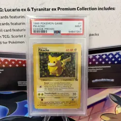 Pikachu League Promo 1 Black Star Ivy League Pokemon Game PSA 9 Mint 1999 - Image 1