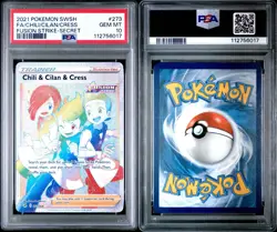 2021 Pokemon Sword Shield Fusion Strike Chili & Cilan & Cress PSA 10 Gem Mint - Image 3