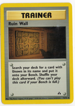 Ruin Wall 74/75 Neo Discovery TRAINER Pokemon Card - Image 1